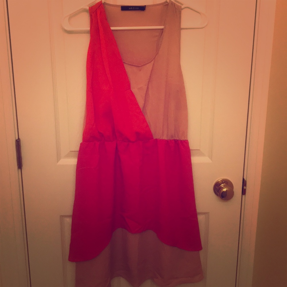 Tricolor silk dress